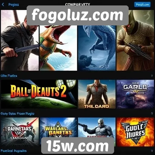 Comparação de jogos populares na plataforma fogoluz.com